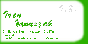 iren hanuszek business card